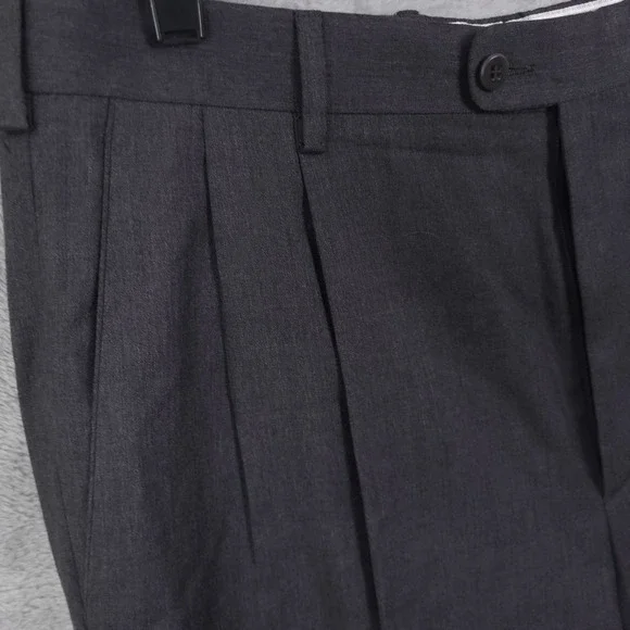 Zanella Vtg Wool Trousers Pants Mens Size 34 Pleated Cuffed Straight Leg - Picture 11 of 15